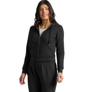Women Winter Solid Zip Hoodie Tracksuit Set Fitted Sweatshirt Tapered Jogger <b>Trousers</b> Pocketed Casual Two Piece Lounge Outfit - Product Image 3