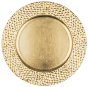 Assiette de Présentation Ronde Dorée en Métal au Design Simple pour la Maison, les Hôtels, les Mariages – Plat de Service Alimentaire - Product Image 1