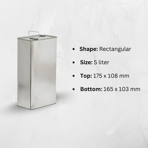 Rectangular Paint & Chemical Tin Can - 5 Ltr - Product Image 2