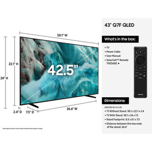 Téléviseur intelligent QLED noir 4K HDR Sams Q7F 43 pouces 90Hz, classé parmi les meilleurs - Product Image 5