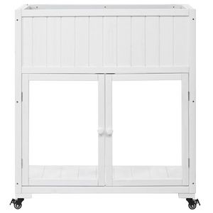 Mini serra in legno da 10,8 m x 5,4 m x 11,4 m con 2 porte, design compatto, ruote e rivestimento per aiuole rialzate - Product Image 6