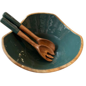 Wholesale Acacia <b>Wood</b> <b>Salad</b> <b>Bowl</b> Set Handmade Natural Eco-Friendly Durable Kitchen Dining Serving <b>Bowl</b> With Matching Utensils - Product Image 3