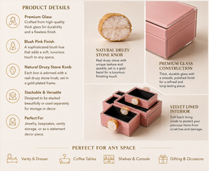 Caja de Almacenamiento Decorativa de Lujo en Cristal Rosa Intenso con Perilla de Libélula, Organizador de Joyas Premium, Cajas Decorativas para el Hogar Lacadas - Product Image 5