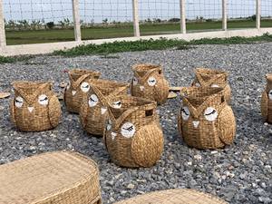 Panier de rangement tressé en jacinthe d'eau naturelle écologique, en forme de bateau, petit format, pour rangement et organisation, du Vietnam - Product Image 5