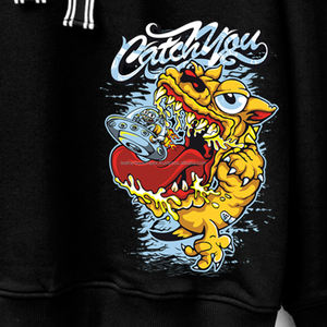 Sweat-shirt à capuche en molleton de coton 100% coréen imprimé personnalisé brodé pour hommes avec cordons d'impression numérique d'hiver directe - Product Image 3