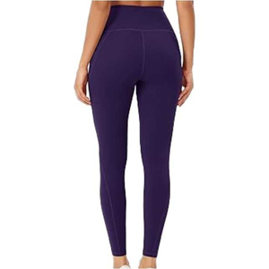 Women High Waist Stretch Breathable Sport <b>Leggings</b> <b>with</b> Side <b>Pocket</b> Knitted Fabric Yoga Base Layer All Seasons Spandex/Polyester - Product Image 2