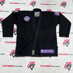 New Latest <b>Model</b> Shoyorol Brazilian Jiu Jitsy Gi in Black Color With Purple Labels Mixed Martial Arts Wears - Product Image 2