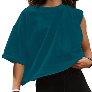 เสื้อยืดทรงบ็อกซี่ฟิตสำหรับผู้ชาย ผ้าสโตนวอช โพลีเอสเตอร์คอตตอน เนื้อหนา สไตล์ลำลอง โอเวอร์ไซส์ สตรีทแวร์ มีหลายขนาดให้เลือก - Product Image 1