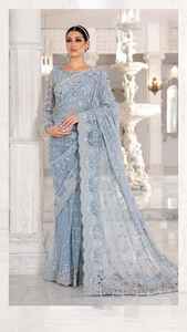 ชุดส่าหรีปักลายสวยงามสีดำสไตล์ปากีสถานสำหรับเด็กผู้หญิงสำหรับงานแต่งงานและงานปาร์ตี้ - Product Image 6