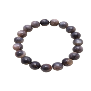 Bracelet en pierre de lune noire gravée de qualité AAA, 8 mm, artisanat de pierres précieuses naturelles, motif de guérison, vente en gros - Product Image 3