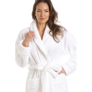 Peignoir 100% coton éponge pour hommes et femmes, long peignoir de spa pour couples, pour hôtel, salon de beauté - Product Image 3