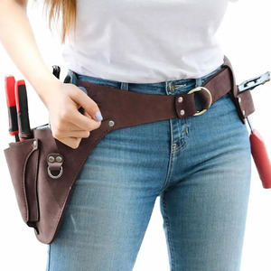 Cinturón de herramientas de floristería de cuero premium, organizador de jardinería con múltiples bolsillos, bolsa de cintura ajustable, logotipo personalizado, precio OEM en venta. - Product Image 6