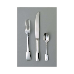 Set de couverts décoratifs en acier inoxydable avec fourchette polie argentée, cuillère et couteau - Product Image 1