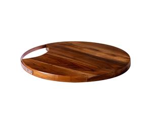 Plateau rustique en bois naturel, plateau de service en bois d'acacia pour fromage, fruits, en-cas, décoration de table de cuisine - Product Image 5