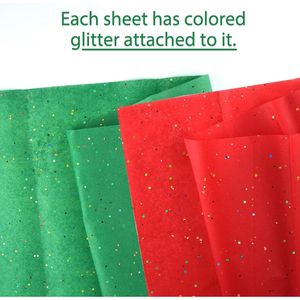 Papier de soie pailleté NEBURORA 50x66cm vert et rouge pour emballage cadeau de Noël, emballage de bouquets, artisanat, papier d'emballage de haute qualité - Product Image 2