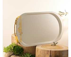 Plateau de service en métal brillant pour la décoration de table, produit le plus vendu, plateau de service personnalisé pour les desserts ou les aliments - Product Image 3