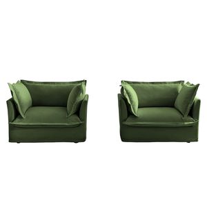Set di 2 Poltrone Imbottite con Rivestimento per Soggiorno, Sala Lettura, Camera da Letto e Spazi di Lavoro - Product Image 5