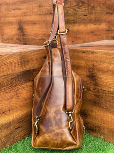 พรีเมี่ยมคุณภาพสูงสไตล์ตะวันตกหนังครัวกระเป๋าเป้สะพายหลังเดินทางอเนกประสงค์ทําด้วยมือหนังเต็มเม็ดโรงเรียนเป้ - Product Image 5