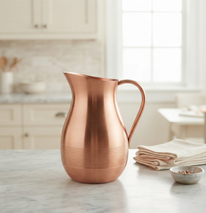 Pichet à eau moderne en cuivre poli, best-seller, pour la maison, l'hôtel et le restaurant, vaisselle tendance - Product Image 2