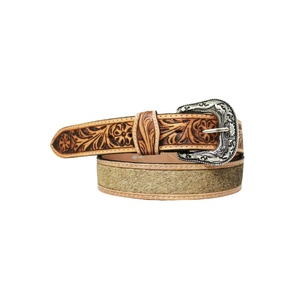Cinturón de Cuero de Primera Calidad, Estilo Vintage, Minimalista, Hecho a Mano, con Hebilla de Aleación y Grabado Clásico Occidental, Delgado, Elegante y Duradero - Product Image 1