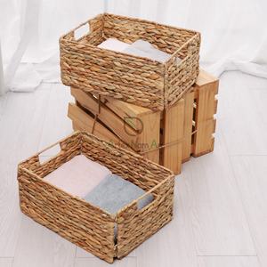 Rectangular <b>Collapsible</b> Water Hyacinth Basket/Home Shelf Organizer & Units Made in Viet Nam - Product Image 2