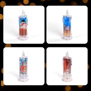 Juego de 4 Calcomanías de Papá Noel y Muñeco de Nieve, Velas LED sin Llama para Pascua, Funcionan con Pilas, Decoraciones Hechas a Mano para Regalos de Festividades - Product Image 4