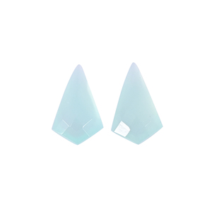 Calcedonia Aqua Natural, Corte Checker de 20x12mm, Forma de Cometa, Par de Piedras Preciosas Sueltas, 13.2 Quilates, Certificadas - Product Image 1