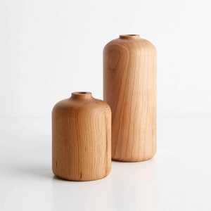 Mini vase en bois massif naturel non fini, petit pot de fleurs en bois tourné à faire soi-même, artisanat, centre de table, récipient floral - Product Image 4