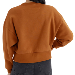 New Design Autumn Winter Plain Woman Sweatshirts Loose Fashion <b>Ladies</b> Pullover Plush Embroidered Female Crewneck Hoodie - Product Image 5