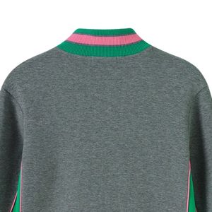 AKA Charcoal Grey Air Tech Fleece Warm Up <b>Jacket</b> Green <b>Pink</b> Trim Women's Athletic Track <b>Jacket</b> Casual Sportswear - Product Image 4