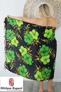 Sarong de plage hawaïen et tahitien personnalisé haut de gamme, paréo, serviette de plage, service de fabrication OEM ODM sous marque privée, fournisseur Inde - Product Image 3
