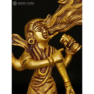6 inch handmade hấp dẫn Brass bức tượng của nữ thần ganga giảm dần vào Chúa Shiva của tóc cho nhà, Tặng quà và đền thờ - Product Image 2
