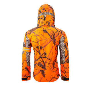 Vestes et pantalons de chasse robustes, imperméables, respirants, isolants thermiquement, camouflage orange, design personnalisé, vente en gros OEM. - Product Image 2