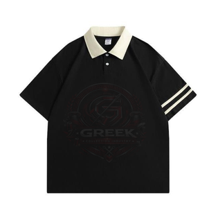 Polo à manches courtes élégant pour homme en coton de qualité supérieure, texture respirante et look moderne pour les sorties décontractées et les occasions habillées - Product Image 1