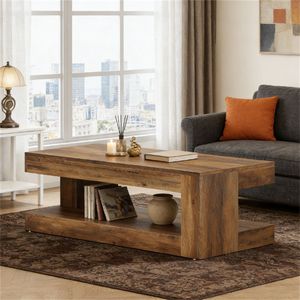 Table basse avec espace de rangement, table à thé, table centrale, table à cocktails - Product Image 1