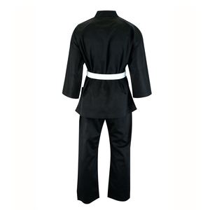 Uniforme de Karate Negro Rohzen Sports, 100% Algodón, Unisex para Adultos, Transpirable, Ropa de Artes Marciales, Corte Regular, 380g, Secado Rápido, Blanco - Product Image 3