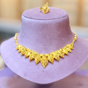 Trusted Indian Manufacturer's GoodLuck <b>Charm</b> Necklace Set With 14k Gold Plating and Pearl Link Chain Type for Gifts - Product Image 1