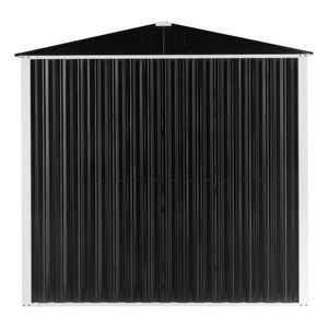 Casetta da Giardino in Metallo 6 X 4 FT Resistente per Esterni con Doppie Porte Scorrevoli Nera per Cortile e Patio - Product Image 4