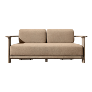 Contemporary Modern <b>Outdoor</b> <b>Sofa</b> Solid Teak Two-Seater Waterproof Cushion Luxury Garden Lounge Furniture for Resort Villa - Product Image 1