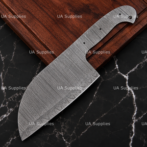 Cuchillo de Chef Serbio de Acero de Damasco Hecho a Mano con Hoja Recta Tipo Drop Point, Hoja en Bruto, OEM ODM Disponible, Alta Calidad - Product Image 3