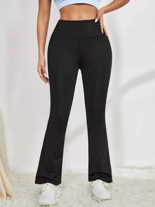 Leggings acampanados de cintura alta elásticos para mujer, pantalones de yoga de corte bootcut para fitness, entrenamiento, ejercicio y ropa deportiva. - Product Image 4