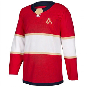 High Quality OEM Custom Breathable Ice Hockey White <b>Blank</b> Jersey 100% Polyester Sublimation Wear - Product Image 6