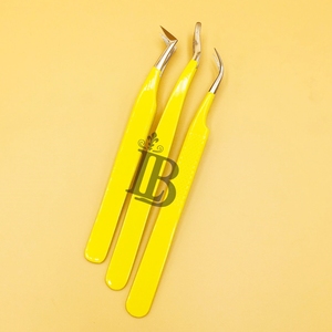Premium Design Eyelash Tweezers Mink Private Label Logo Eyelash Extension Volume Tweezers Stainless Steel Russian Volume - Product Image 3