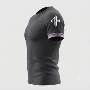 Nueva Camiseta de Rashguard Cómoda para MMA, Transpirable, de Secado Rápido, con Diseño de Cuello Redondo y Estampado por Sublimación, en Spandex/Poliéster, para Hombre, de RIVIAN ATLANTIC - Product Image 5