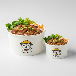 ชามกระดาษแบบใช้แล้วทิ้งรักษ์โลกสำหรับก๋วยเตี๋ยว ข้าว คุกกี้ ขนาด 24 ออนซ์ แพ็คขายส่ง - Product Image 6