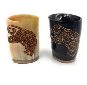 Gobelet en corne de buffle naturelle, vaisselle artisanale traditionnelle - Product Image 6