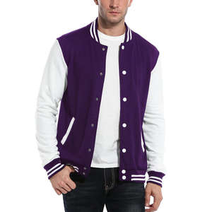 Veste universitaire de haute qualité pour hommes et femmes, broderie en tissu éponge avec lettres, manches longues, veste universitaire de baseball pour hommes et femmes - Product Image 3