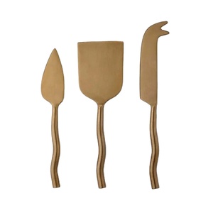 Best Quality Stainless Steel <b>Cheese</b> <b>Set</b> With Designer Handle Gold Finish for Bread <b>Cheese</b> Knife Slicer Cutter Spreader <b>Sets</b> - Product Image 1