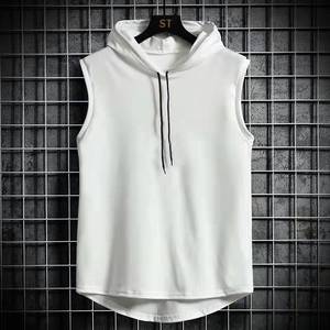 Men's Workout Hooded Tank <b>Tops</b> Bodybuilding Muscle Sleeveless T Shirt Men Quick Dry Gym Hoodie Shirt - Product Image 5