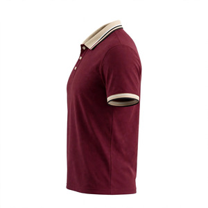 Polo à manches courtes pour homme, couleur personnalisée, coupe classique, couleur unie, bordure contrastée, boutons, tissu Oxford en coton - Product Image 4